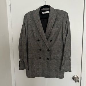 Zara double breasted wool blazer